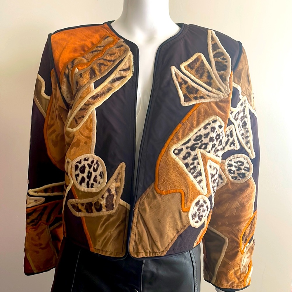 Judith Roberts animal print jacket